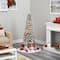 5ft. Pre-Lit Flocked Pencil Artificial Christmas Tree with Clear LED Lights